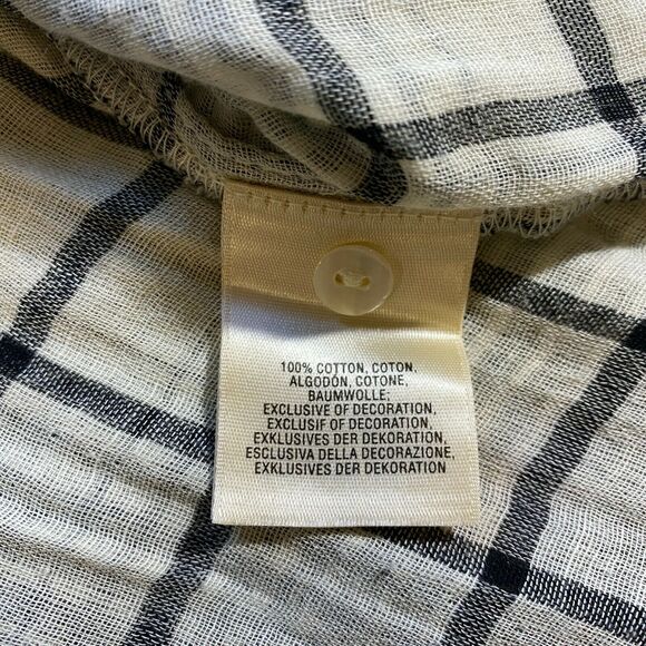 Anthropologie Floreat Black Cream Plaid  Burgundy Embroidered V Neck Tunic Small - Picture 8 of 11